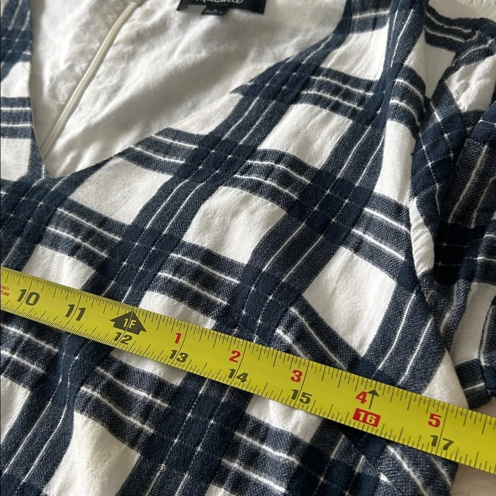 Madewell | Leighton Plaid Bell Sleeve V Neck Dress - Picture 11 of 12